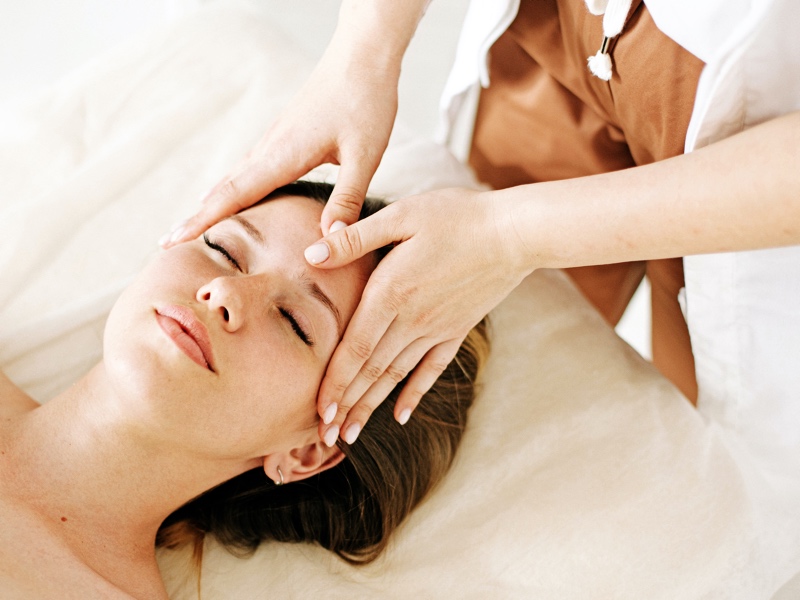 An indian head massage as part of a relaxation treatment